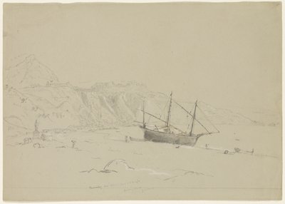 Boot am Strand nahe Taormina, Sizilien, 1842 von Thomas Cole